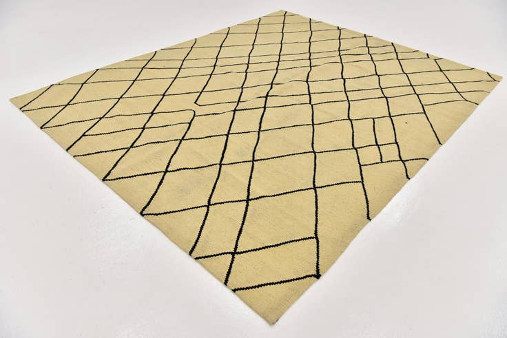 Detail image of 6' 3 x 7' 9 Hand Woven Kilim Modern Wool Rug