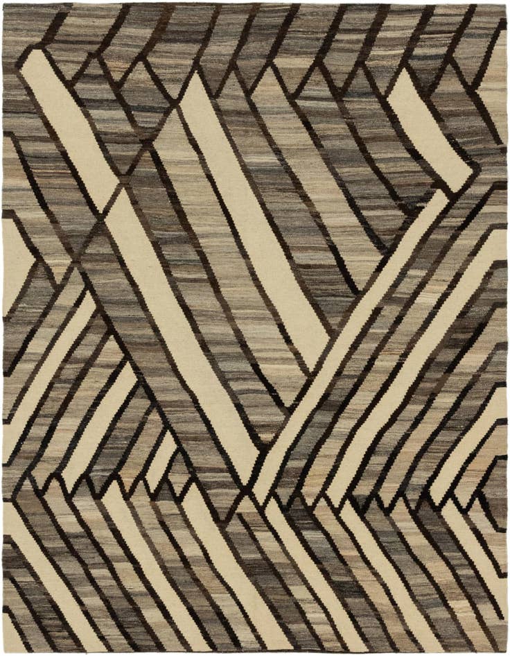 Detail image of 6' x 7' 7 Hand Woven Kilim Modern Wool Rug