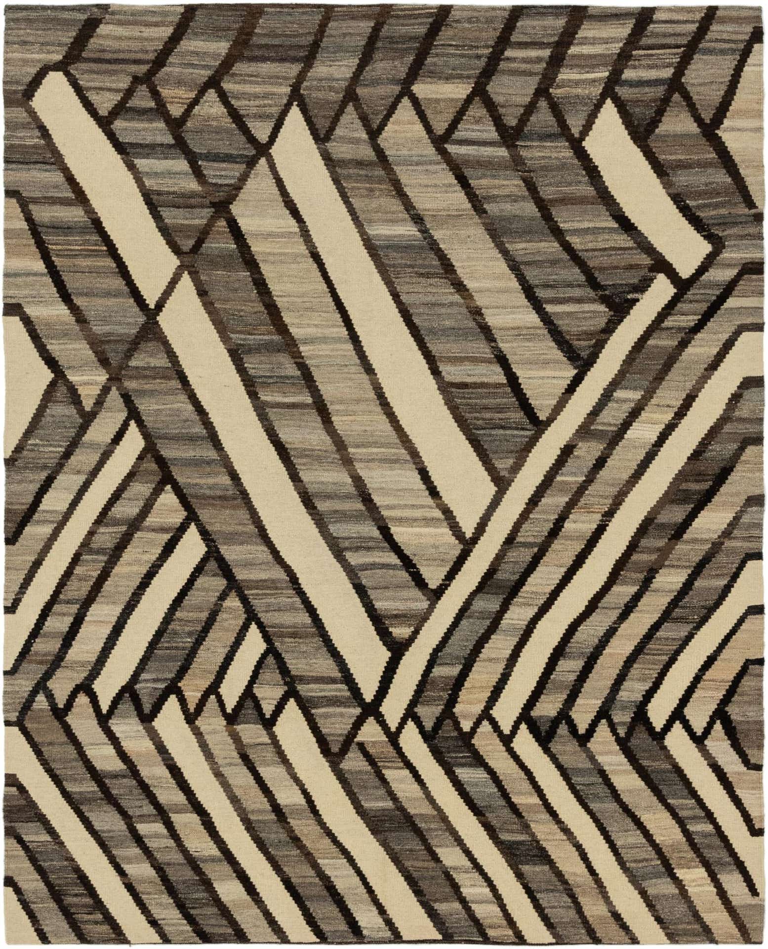 6' x 7' 7 Hand Woven Kilim Modern Wool Rug