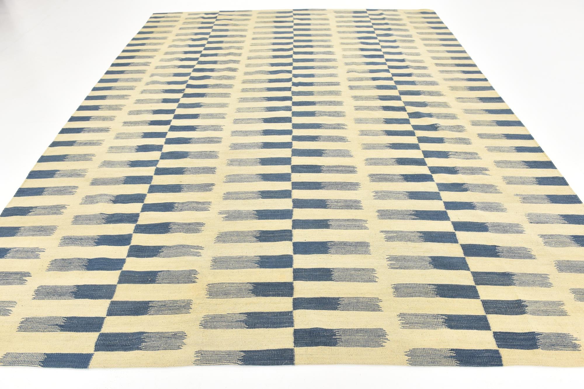 8' 4 x 11' Hand Woven Kilim Modern Wool Rug