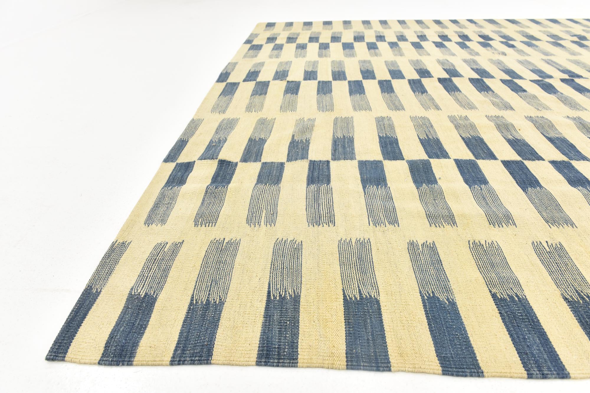 8' 4 x 11' Hand Woven Kilim Modern Wool Rug