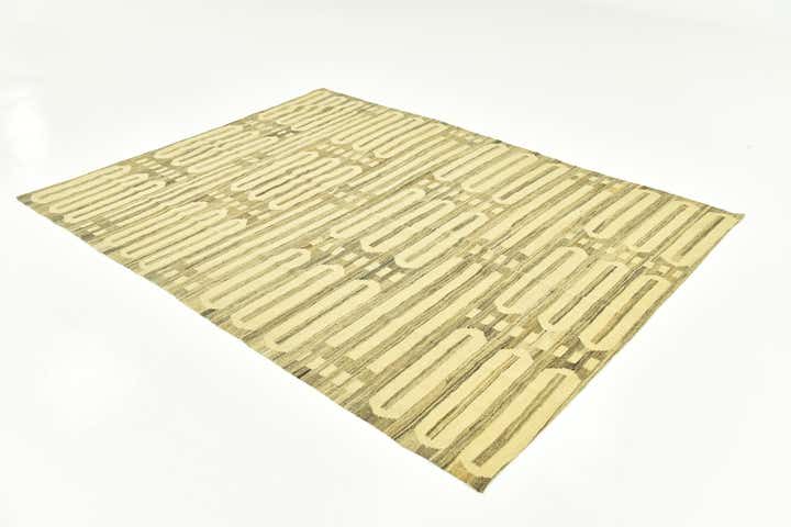 5' 10 x 7' 9 Hand Woven Kilim Modern Wool Rug