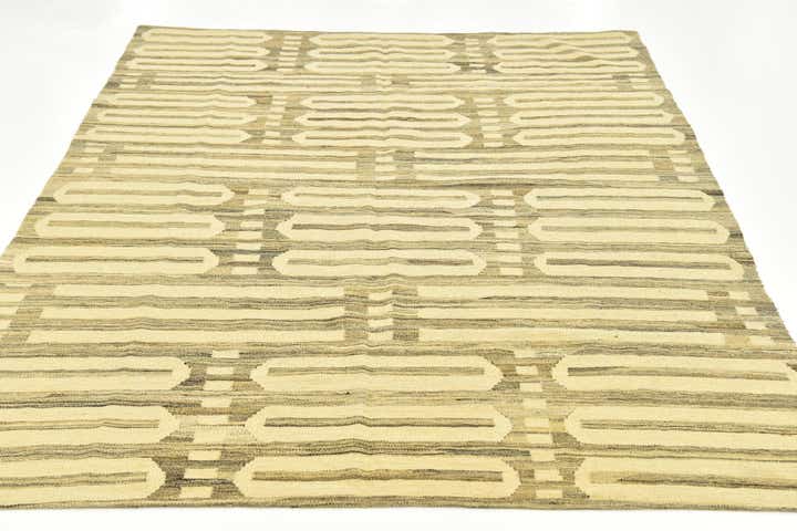 5' 10 x 7' 9 Hand Woven Kilim Modern Wool Rug