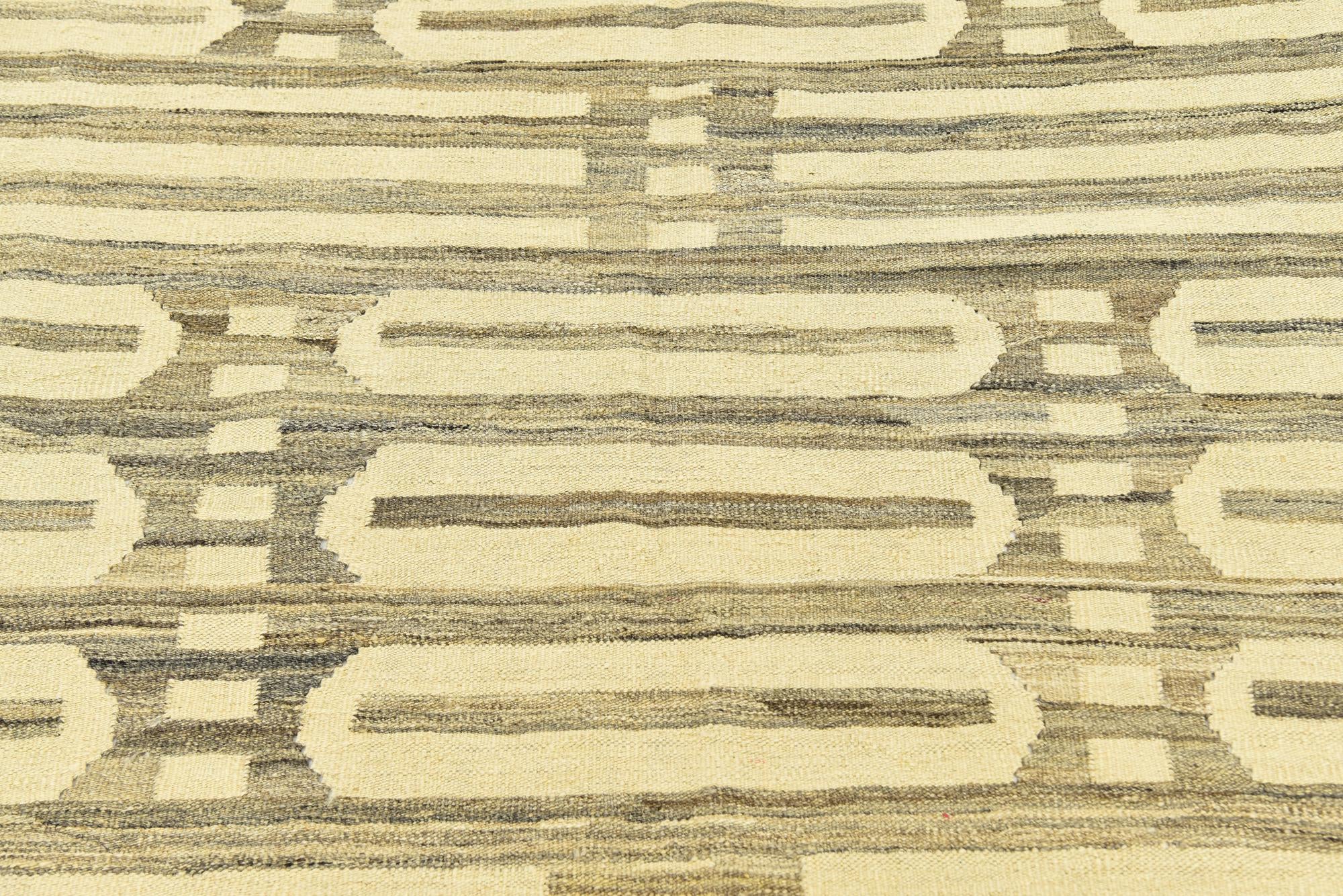 5' 10 x 7' 9 Hand Woven Kilim Modern Wool Rug