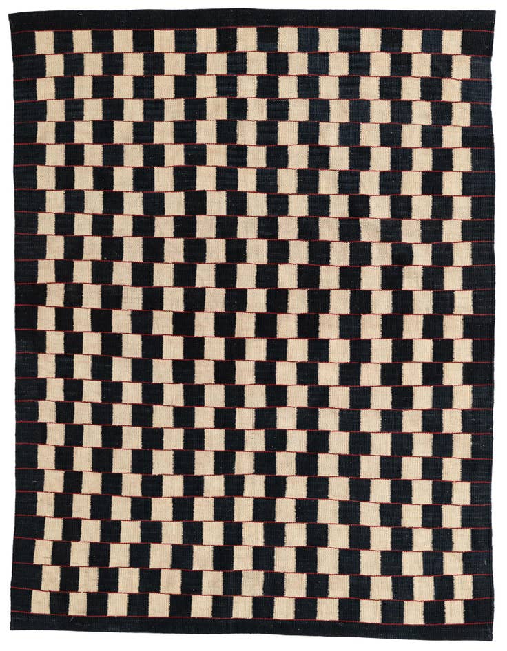 Detail image of 5' x 6' 3 Hand Woven Kilim Modern Wool Rug
