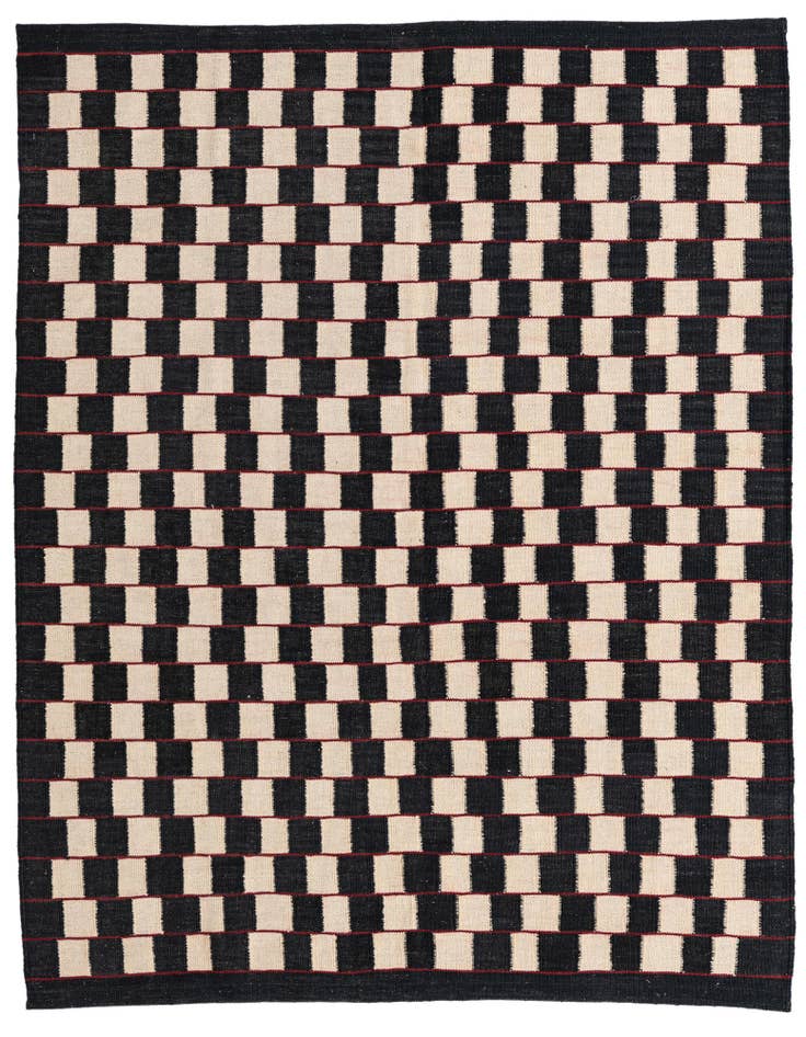 Detail image of 5' x 6' 4 Hand Woven Kilim Modern Wool Rug