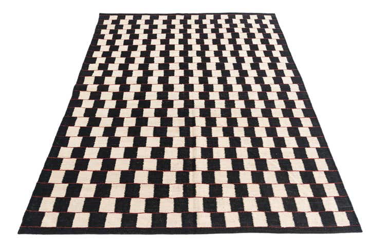 5' 2 x 6' 3 Hand Woven Kilim Modern Wool Rug