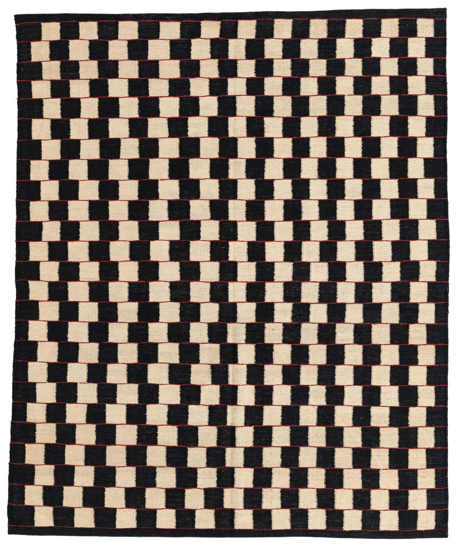 5' 2 x 6' 3 Hand Woven Kilim Modern Wool Rug