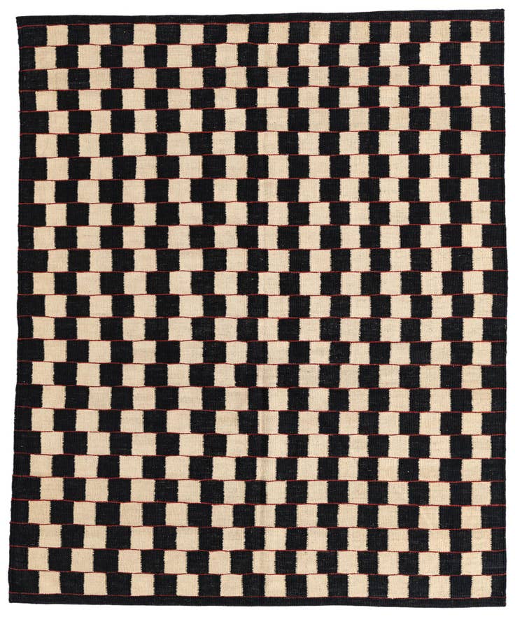 Detail image of 5' 2 x 6' 3 Hand Woven Kilim Modern Wool Rug