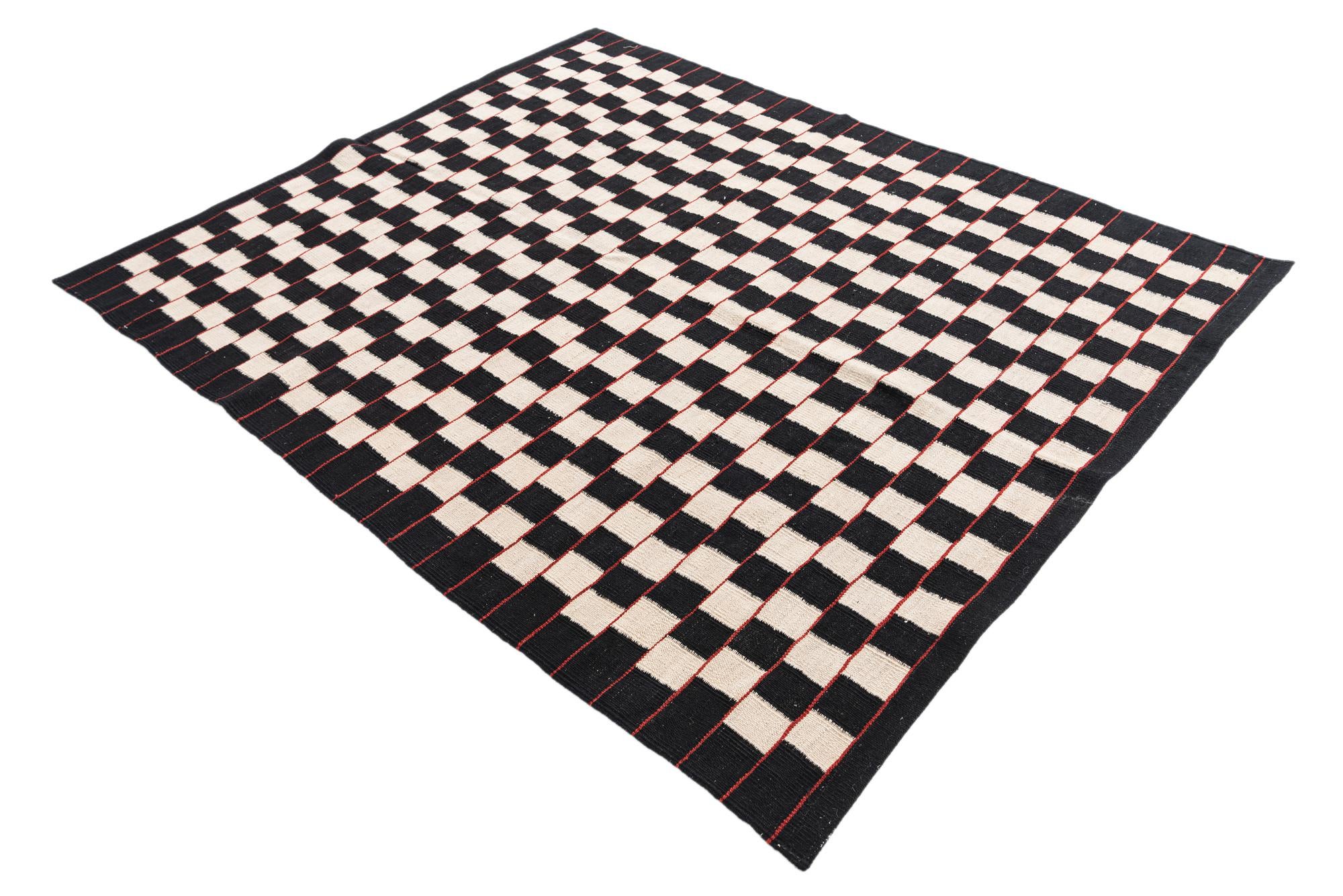 5' x 6' 4 Hand Woven Kilim Modern Wool Rug