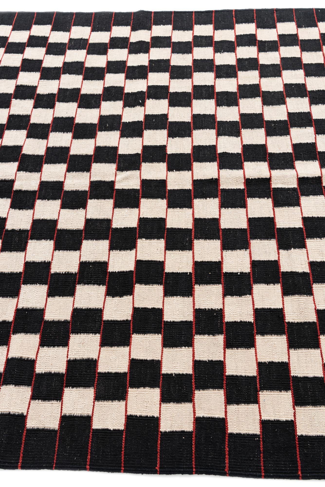 5' x 6' 4 Hand Woven Kilim Modern Wool Rug