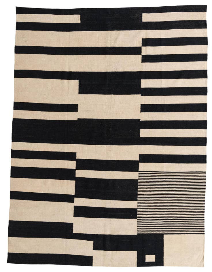 Detail image of 6' 9 x 10' 7 Hand Woven Kilim Modern Wool Rug