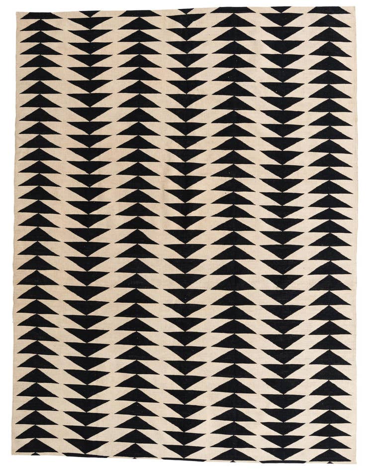 Detail image of 6' 8 x 9' 6 Hand Woven Kilim Modern Wool Rug