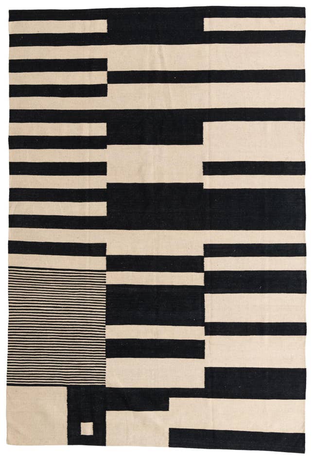 Detail image of 6' 7 x 9' 9 Hand Woven Kilim Modern Wool Rug