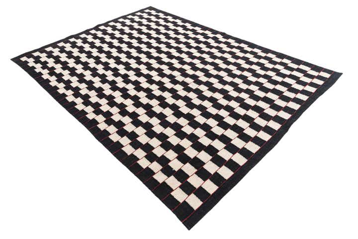 5' 7 x 7' 8 Hand Woven Kilim Modern Wool Rug