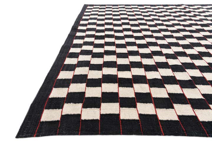 5' 7 x 7' 8 Hand Woven Kilim Modern Wool Rug