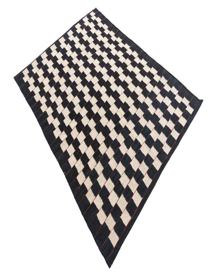 Detail image of 4' 4 x 5' 7  Hand Woven Kilim Modern Wool Rug