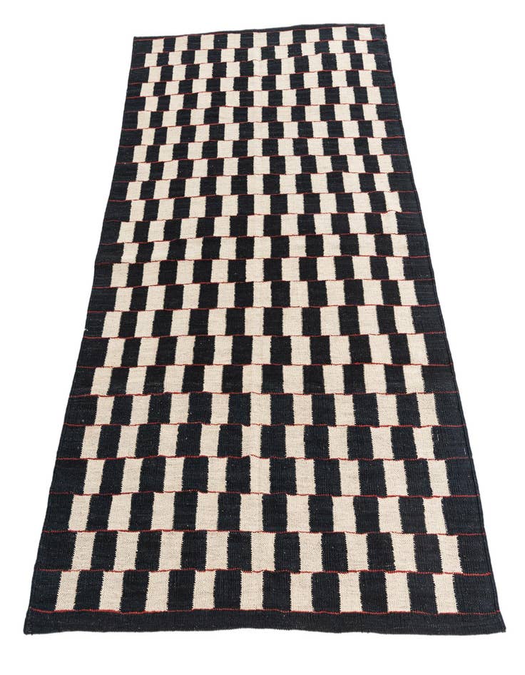 Detail image of 4' 4 x 5' 7  Hand Woven Kilim Modern Wool Rug