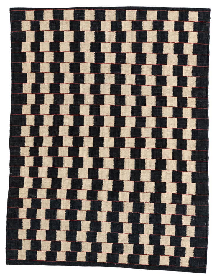 Detail image of 4' 4 x 5' 7 Hand Woven Kilim Modern Wool Rug