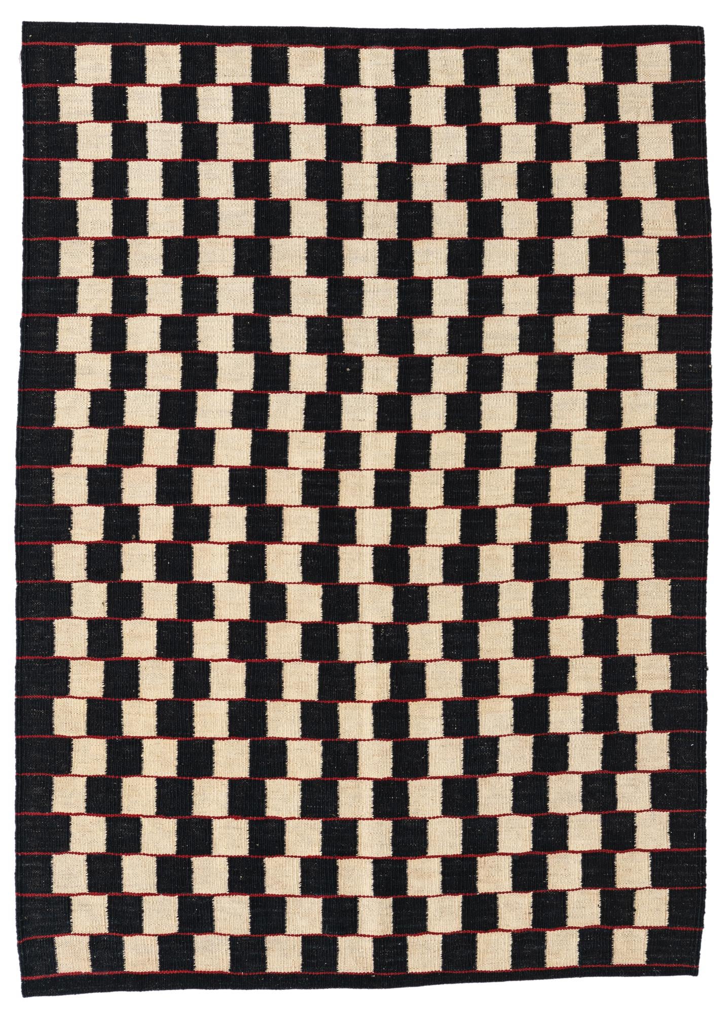 4' 2 x 5' 9 Hand Woven Kilim Modern Wool Rug