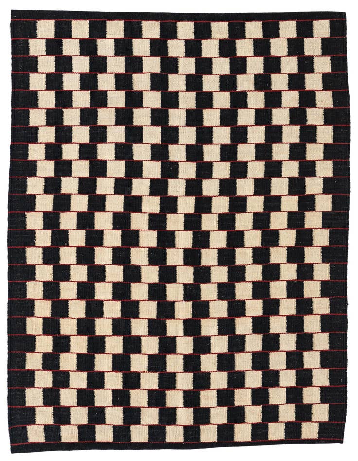 Detail image of 4' 2 x 5' 9 Hand Woven Kilim Modern Wool Rug
