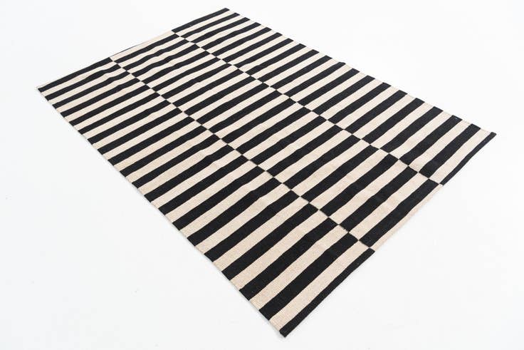 Detailansicht von 130cm x 185cm Handgewebt Kilim Modern Wolle Teppich