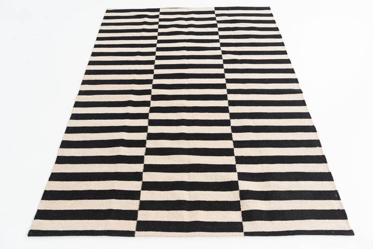 Detailansicht von 130cm x 185cm Handgewebt Kilim Modern Wolle Teppich