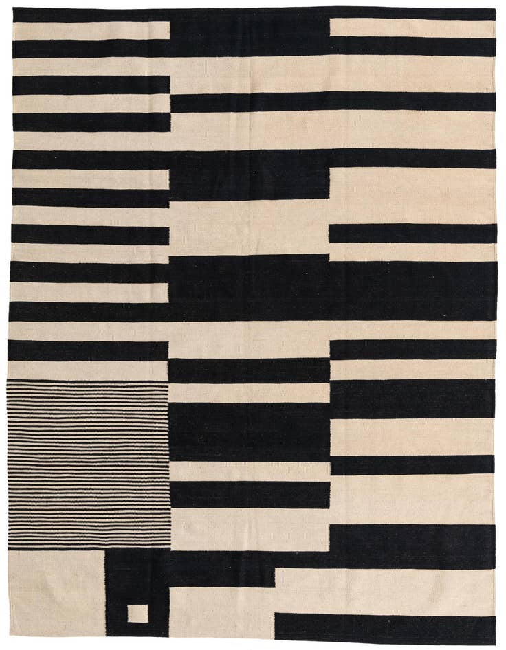 Detail image of 6' 7 x 9' 9 Hand Woven Kilim Modern Wool Rug