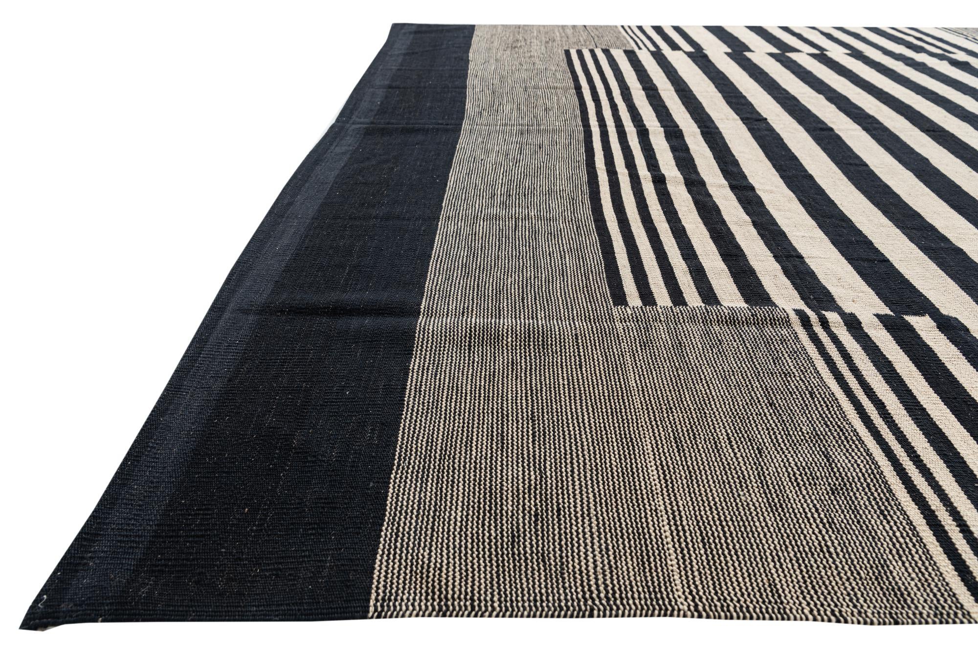 8' 3 x 9' 6 Hand Woven Kilim Modern Wool Rug