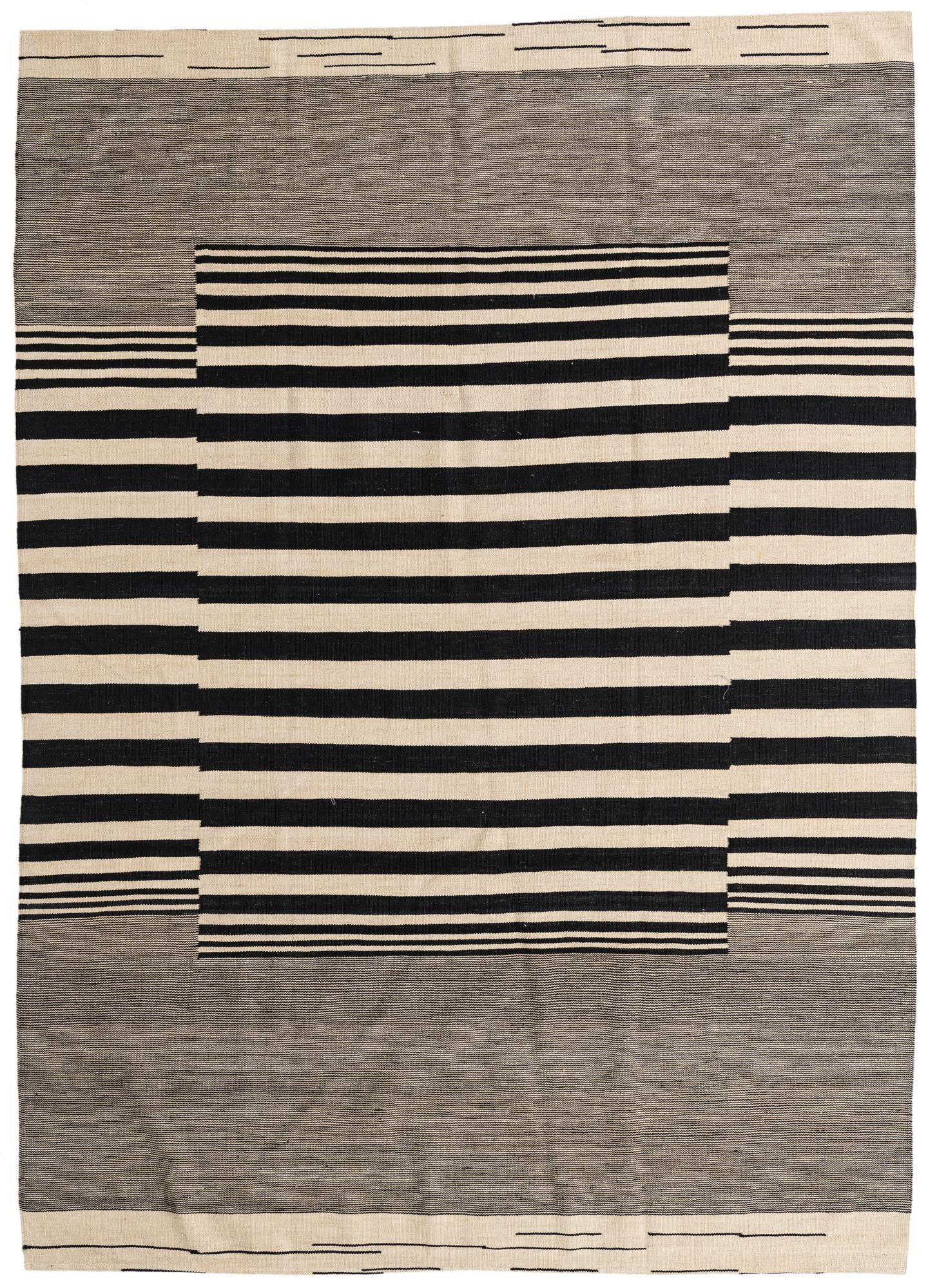 7' x 9' 7 Hand Woven Kilim Modern Wool Rug