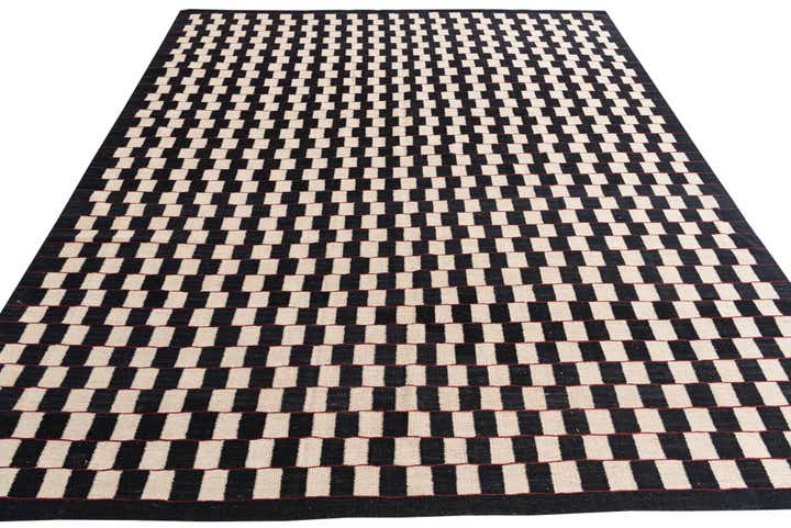 8' 3 x 9' 9 Hand Woven Kilim Modern Wool Rug
