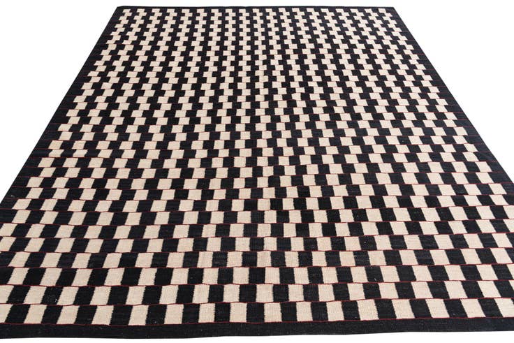 Detail image of 8' 3 x 9' 9 Hand Woven Kilim Modern Wool Rug