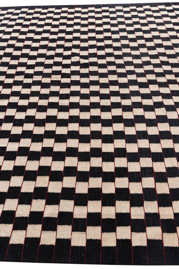 Detail image of 8' 3 x 9' 9 Hand Woven Kilim Modern Wool Rug