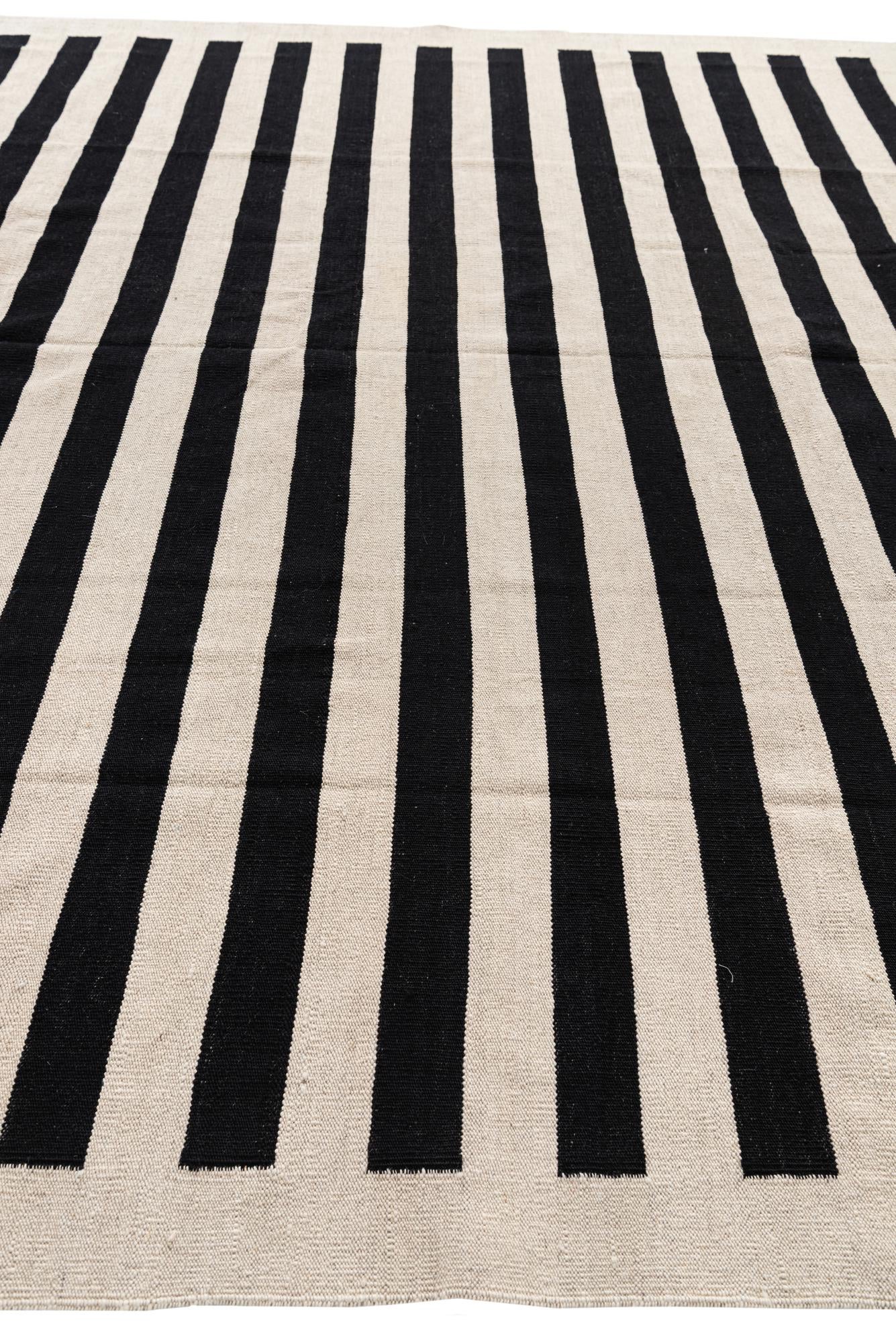 8' 3 x 11' Hand Woven Kilim Modern Wool Rug
