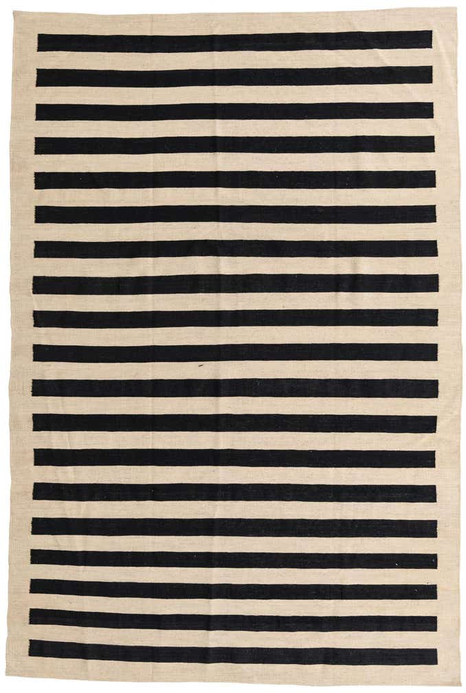 6' 8 x 9' 10 Hand Woven Kilim Modern Wool Rug