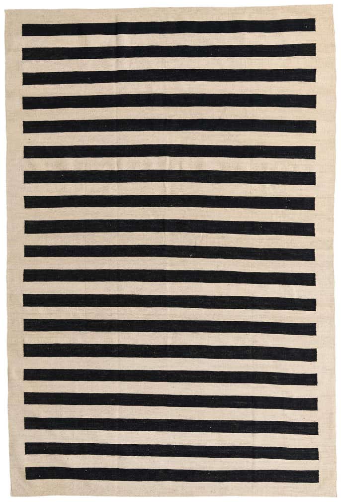 6' 6 x 9' 8 Hand Woven Kilim Modern Wool Rug