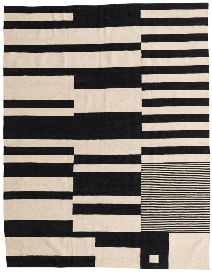 Detail image of 6' 7 x 8' 7 Hand Woven Kilim Modern Wool Rug