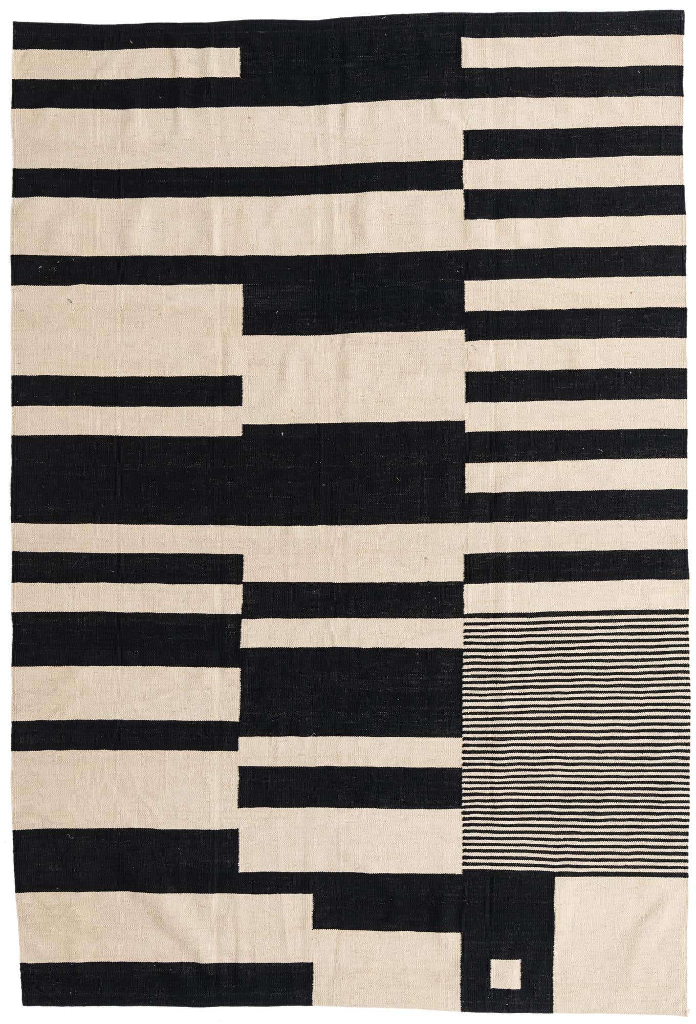 6' 7 x 8' 7 Hand Woven Kilim Modern Wool Rug