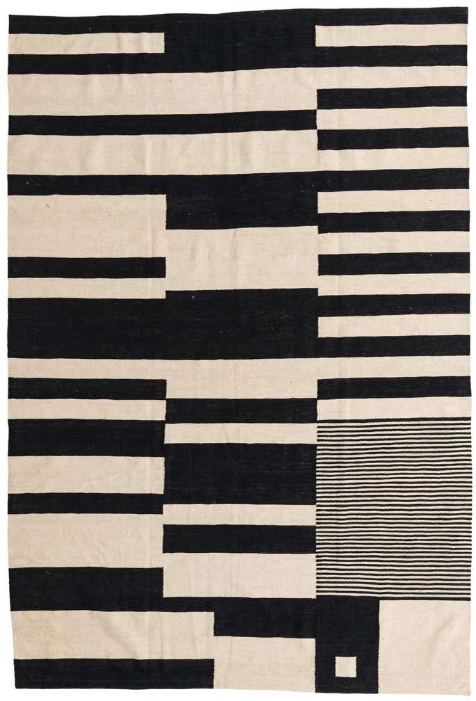 6' 7 x 8' 7 Hand Woven Kilim Modern Wool Rug