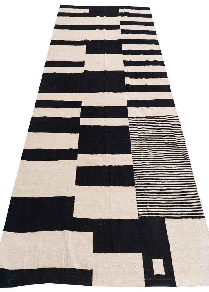 6' 9 x 9' 8 Hand Woven Kilim Modern Wool Rug