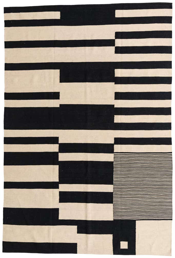 6' 7 x 9' 10 Hand Woven Kilim Modern Wool Rug
