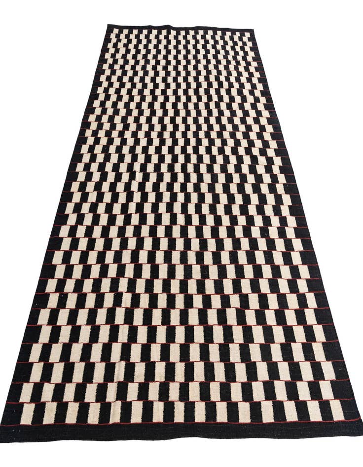 Detail image of 6' 9 x 9' 7  Hand Woven Kilim Modern Wool Rug