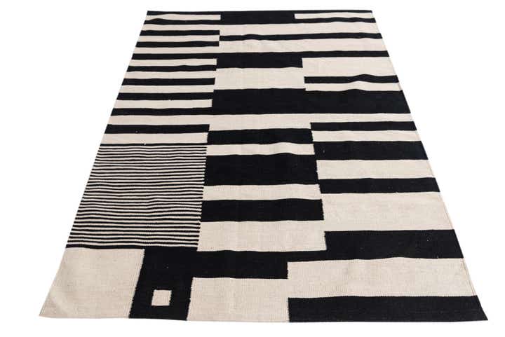 4' 8 x 6' 6 Hand Woven Kilim Modern Wool Rug