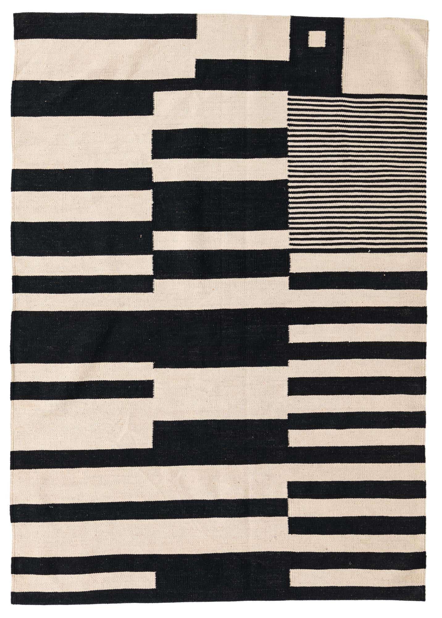 4' 8 x 6' 6 Hand Woven Kilim Modern Wool Rug