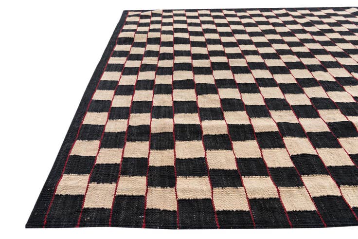 Detail image of 5' x 6' 3 Hand Woven Kilim Modern Wool Rug