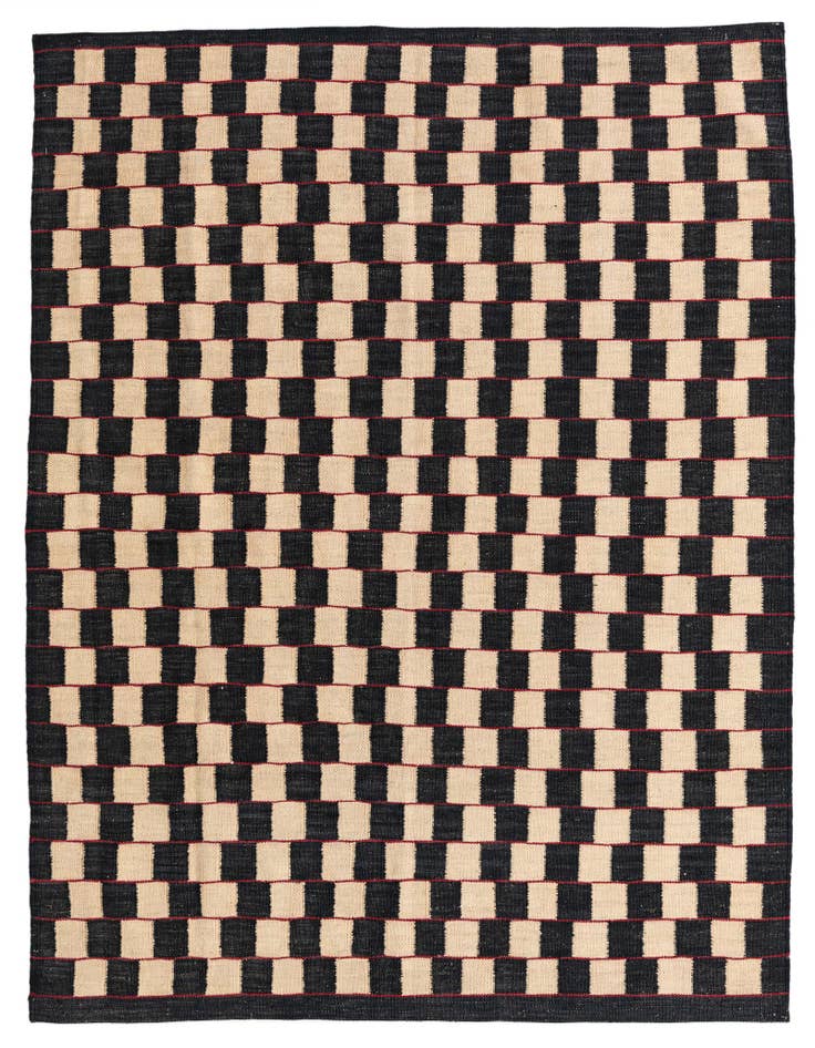 Detail image of 5' x 6' 3 Hand Woven Kilim Modern Wool Rug