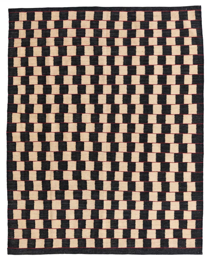 Detail image of 5' x 6' 3 Hand Woven Kilim Modern Wool Rug