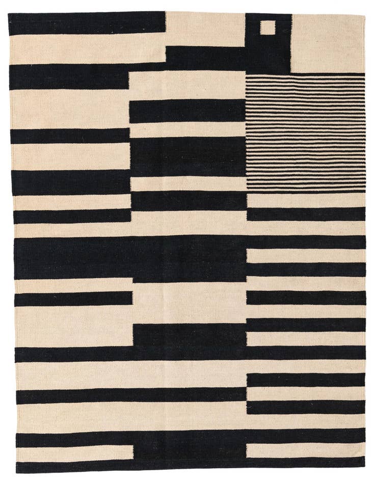Detail image of 4' 7 x 6' 5 Hand Woven Kilim Modern Wool Rug