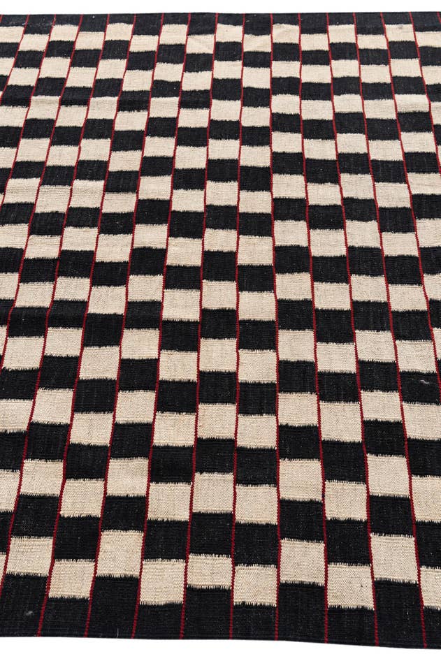 Detail image of 5' 1 x 6' 2 Hand Woven Kilim Modern Wool Rug
