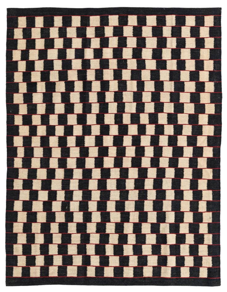 Detail image of 5' 1 x 6' 2 Hand Woven Kilim Modern Wool Rug